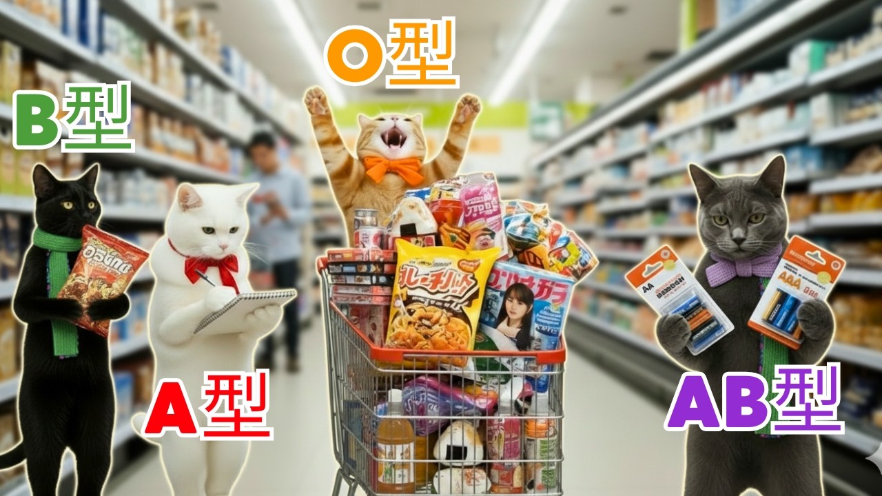 【血液型別】日本の買い物旅行：最後のおにぎり争奪戦🏪🍙【ハンガー・ゲーム】