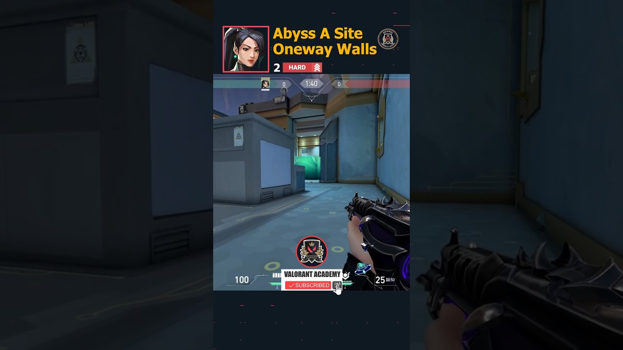 3 One Way Sage Walls on Abyss - #valoranttips #valorantshorts  #valorantlineups