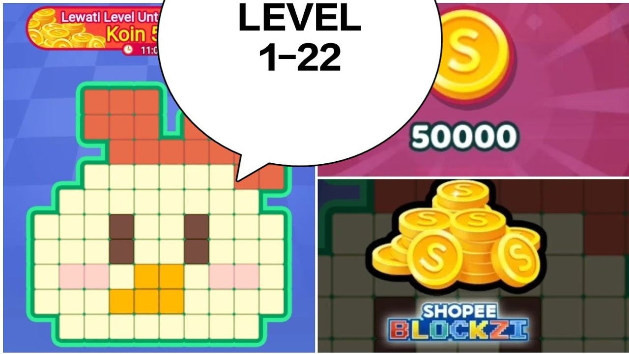 1-22 /79 shopee blockzi mode puzzle menang 50k koin 