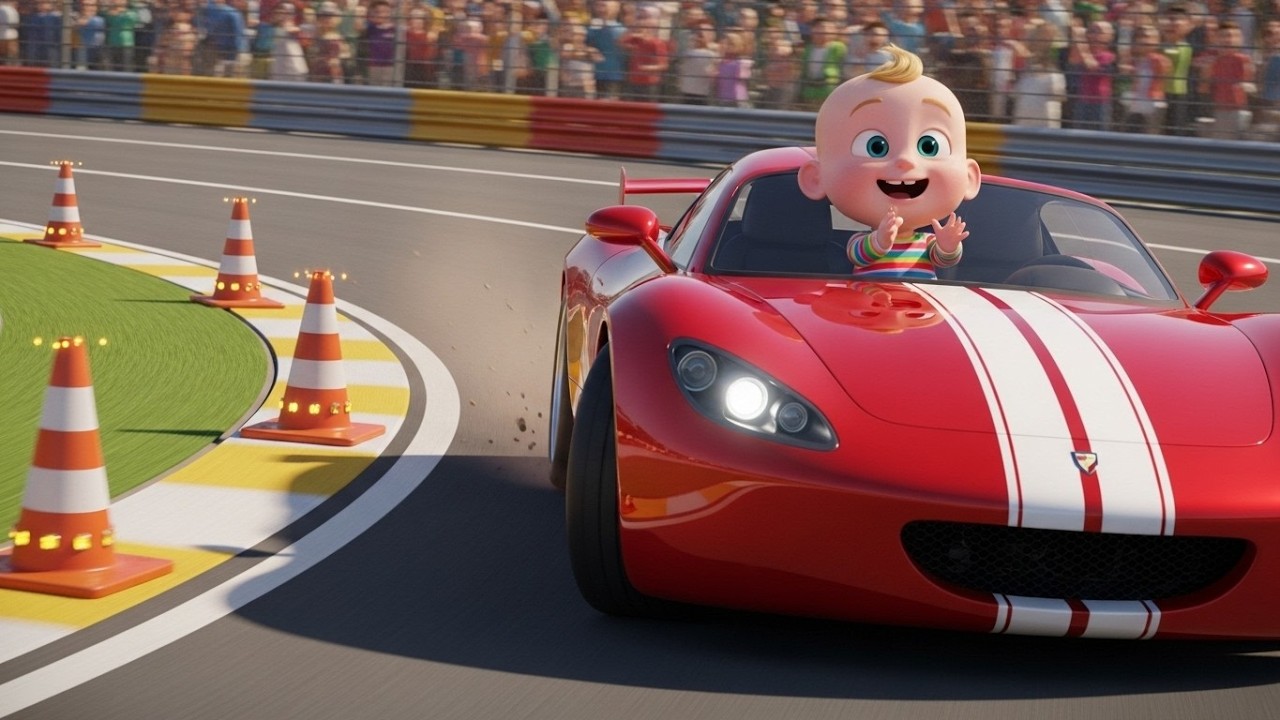 Zoom Zoom Red Speed Car 🚗 | Fast Car Song for Kids | Fun Vehicle Learning Video