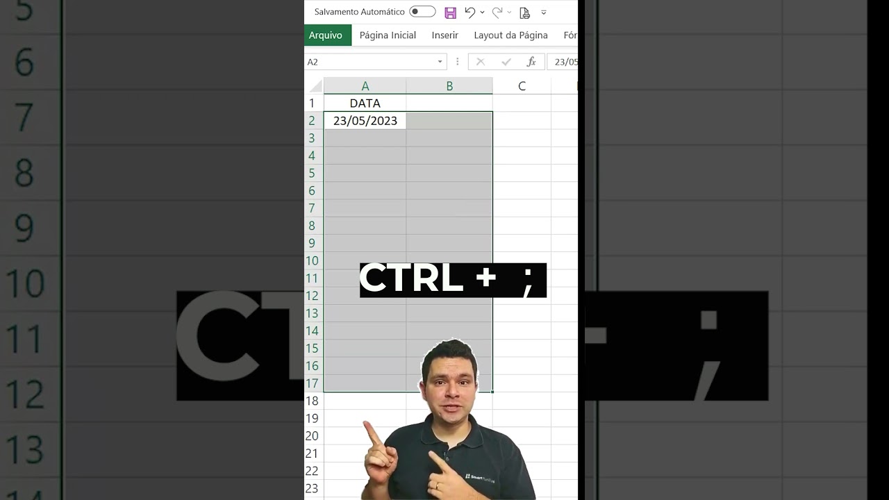 Data Atual Autom&aacute;tica Excel