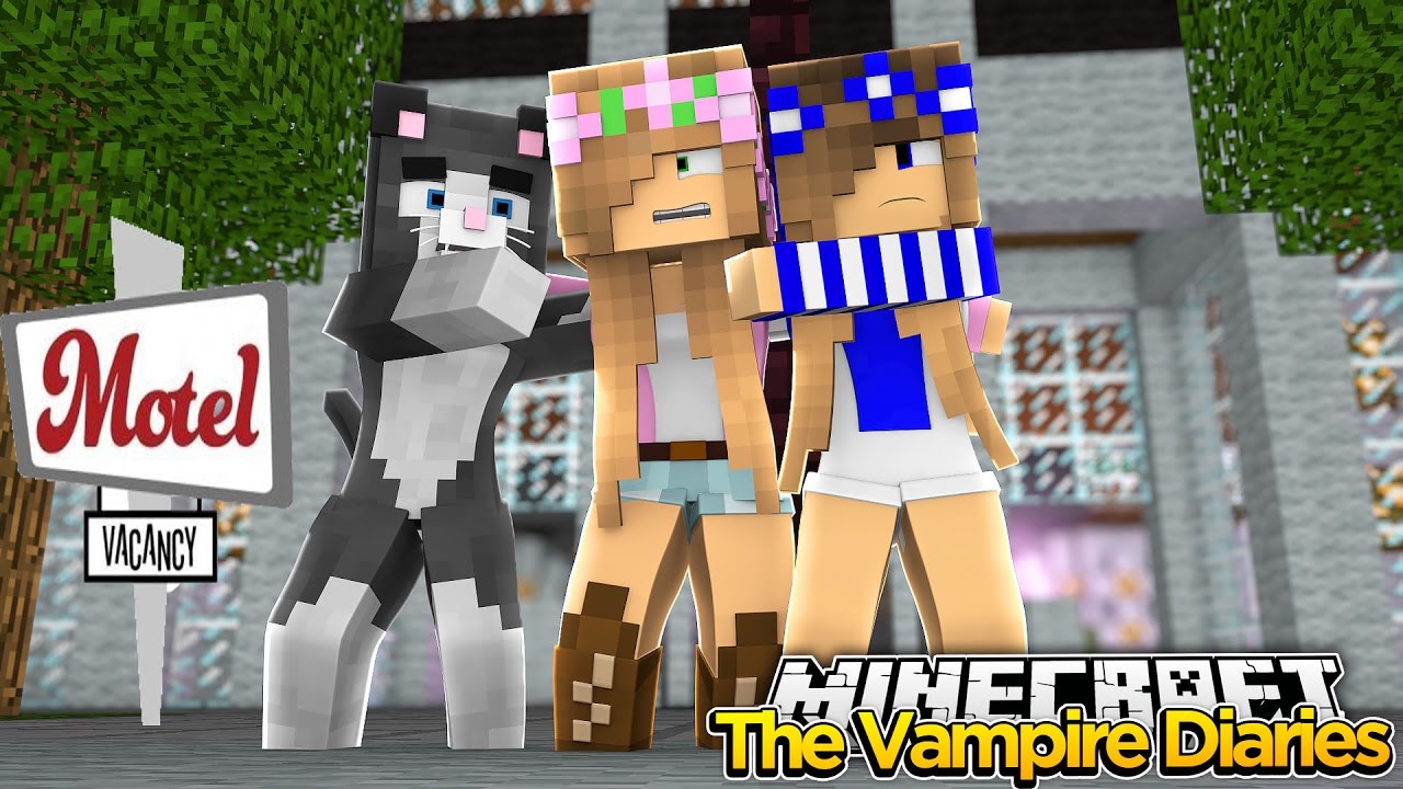Minecraft - Vampire Diaries-LITTLE KELLY GETS SPOOKED AT A MOTEL!!