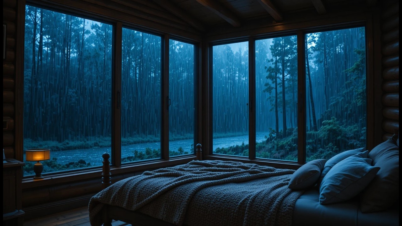 Heavy Rain on Roof All Night for Deep Sleep & Insomnia | Rain ASMR Sounds