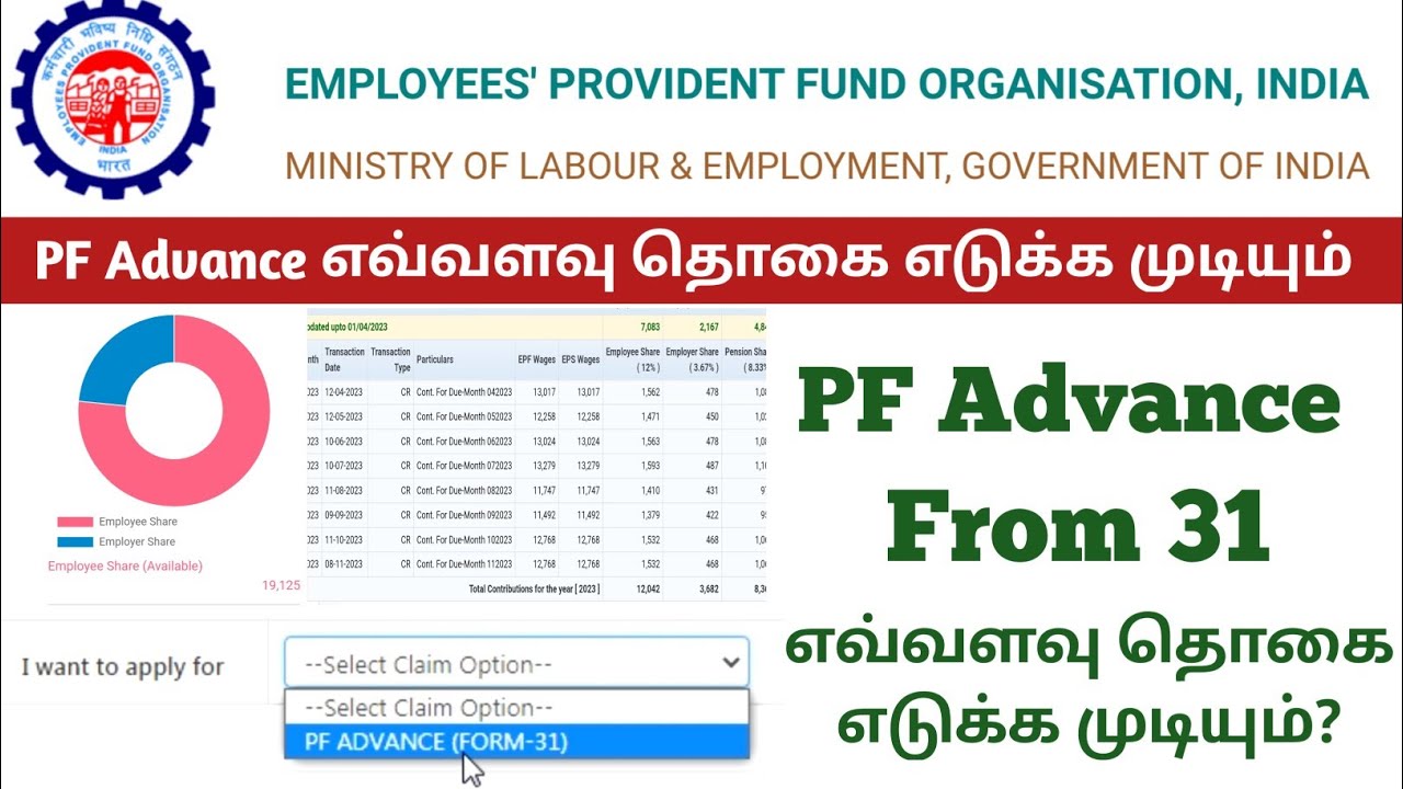 How Much amount we can withdraw form PF  advance form 31| EPFO advance எவ்வளவு தொகை எடுக்க முடியும்|