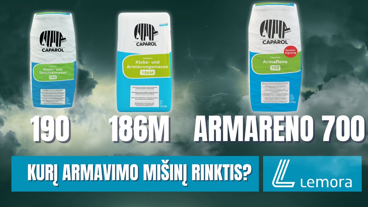 Caparol armavimo mišiniai 190 vs 186m vs Armareno700. Kuris atspariausias smūgiams? O kuris baltas?