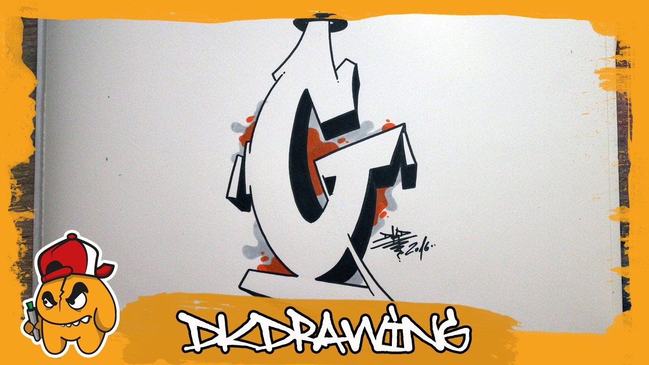 Graffiti Alphabet Tutorial - How to draw graffiti letters - Letter G