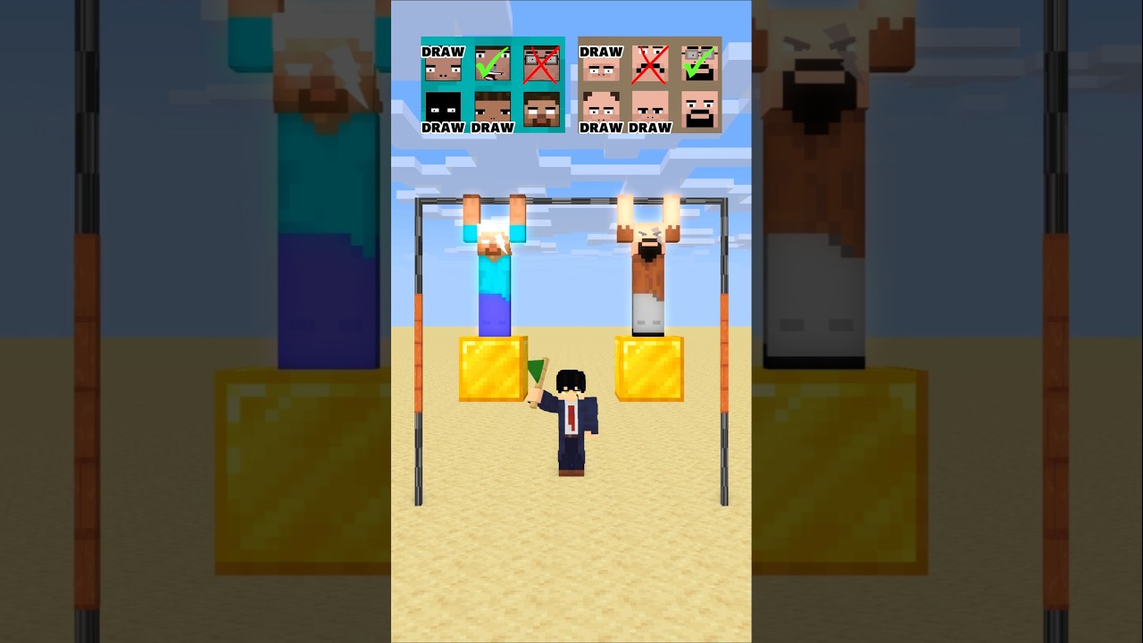 HELP Herobrine To Power Up And Win The Longest Hold #friendship #shorts #trending #anime