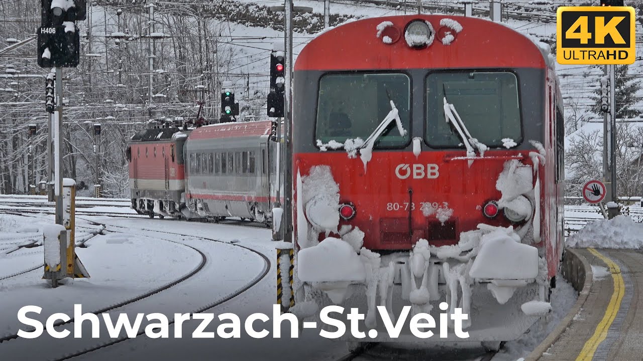Österreichisch Züge Vlog #241 - Schwarzach-St.Veit Bahnhof 26.11.2023