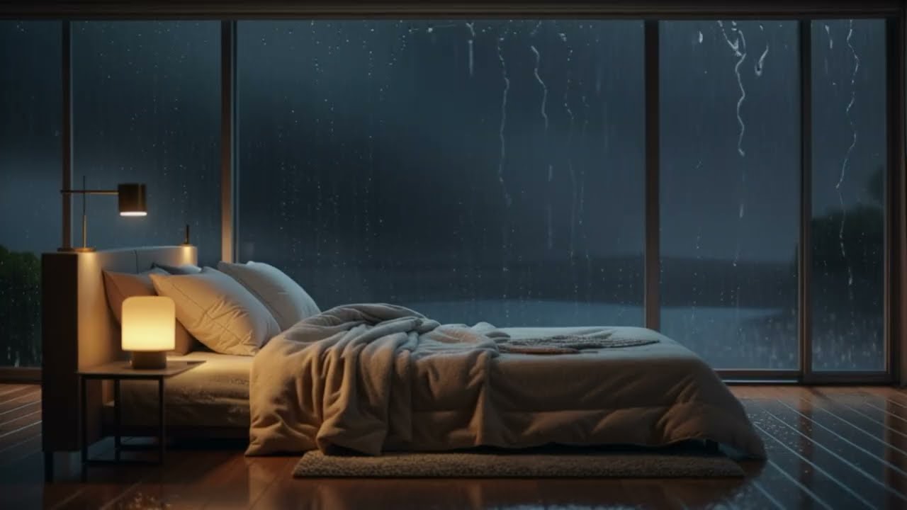 8 Hours Deep Sleep Music - Calm Piano with Rain for Full Rest