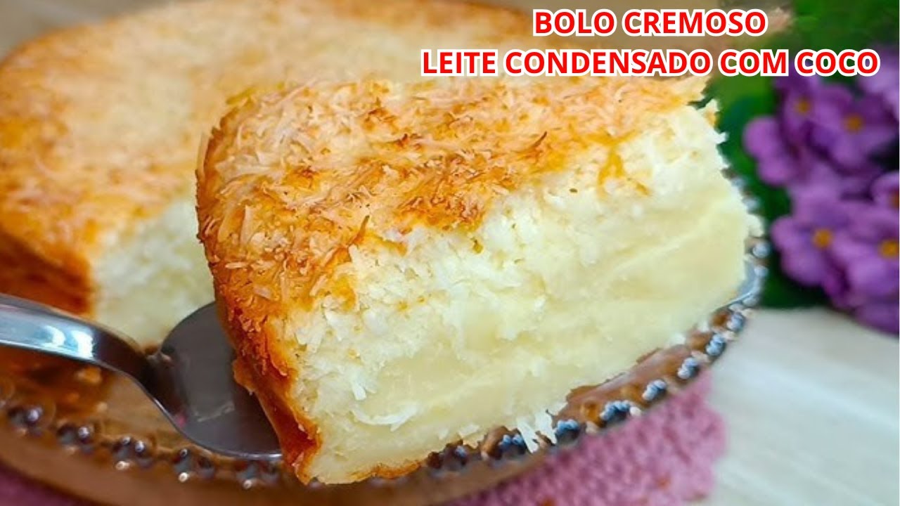 BOLO CREMOSO - LEITE CONDENSADO COM COCO