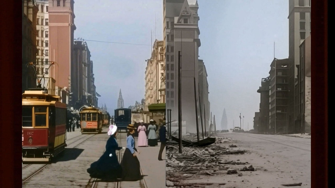San Francisco 1906: Before & After The Destruction [4K Colorized]
