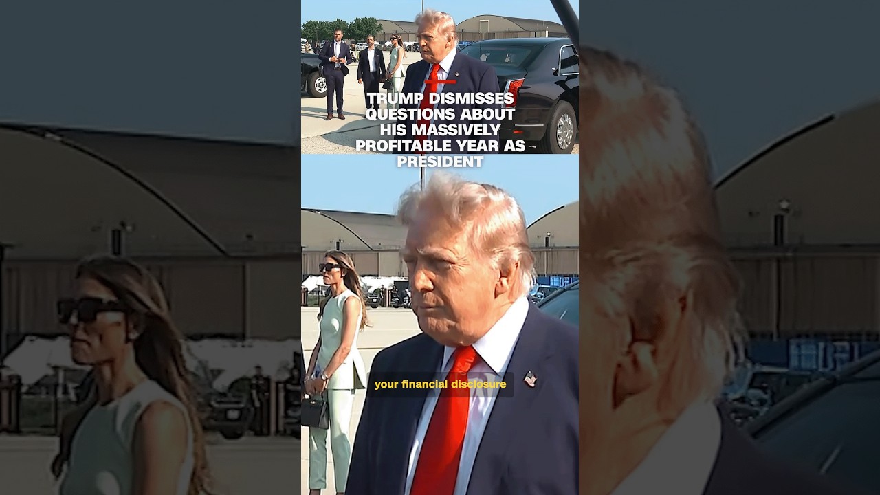 Trump dismisses questions about his massively profitable year as president