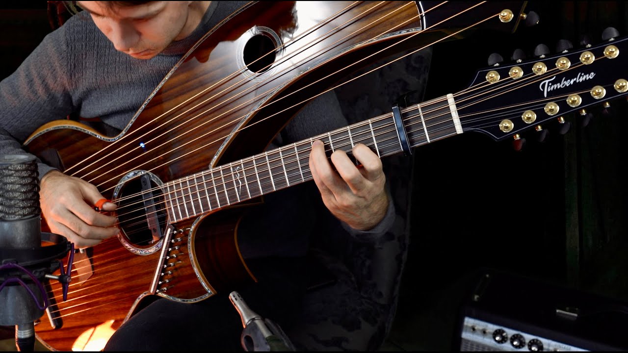 Amazing Grace - 26 String Harp Guitar Arrangement (Peaceful Version)