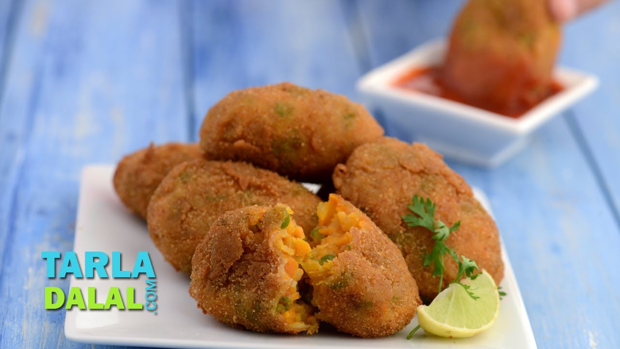 वेजिटेबल कटलेट (Vegetable Cutlets) by Tarla Dalal