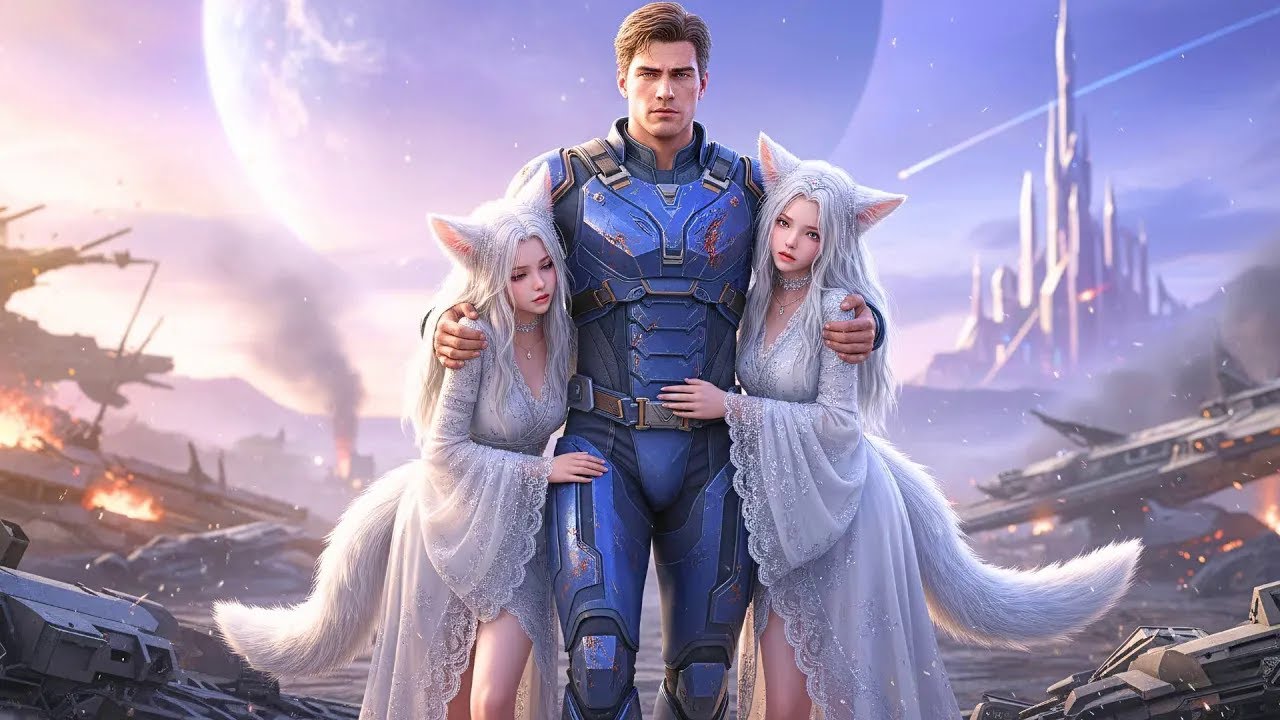 Alien Fox Empress Lost Her Twin Daughters to the War… Until They Returned, Led by a Human Veteran