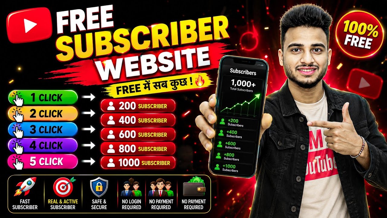 🥳 1 Click में 200 Subscriber 📈| Subscriber kaise badhaye ! how to increase subscribers on youtube