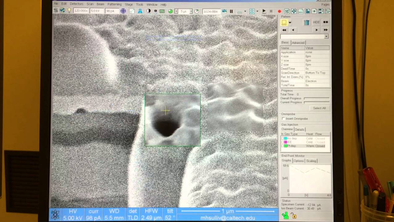 Imaging a Cross-Section (1 of 3): First Approximation SEM Alignment in Immersion Mode