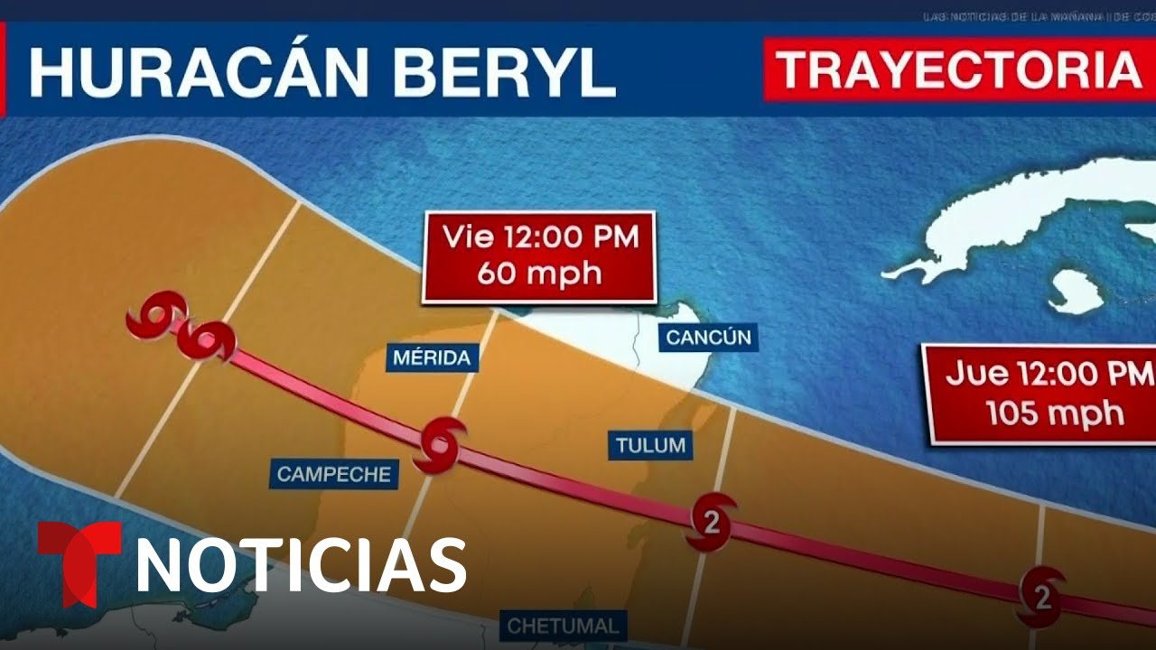 Beryl podría golpear la península de Yucatán como categoría 2 | Noticias Telemundo