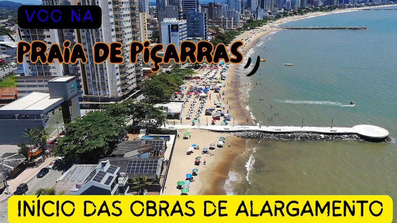 PREPARAÇÃO PARA O INÍCIO DA OBRAS DE ALARGAMENTO DA PRAIA DE PIÇARRAS EM SANTA CATARINA