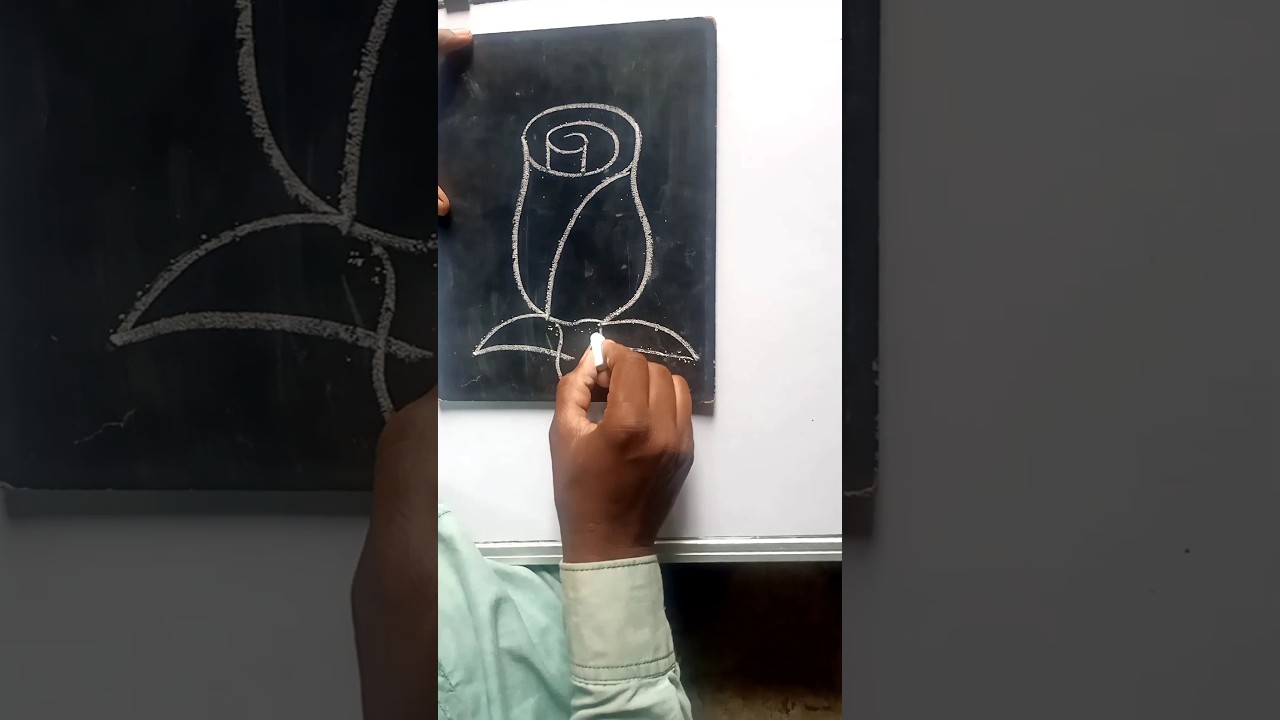 how to draw Rose easy with blackboard #shorts