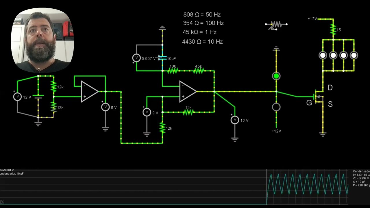 Baliza a 12V con lámpara led de 0,5 a 445 Hz