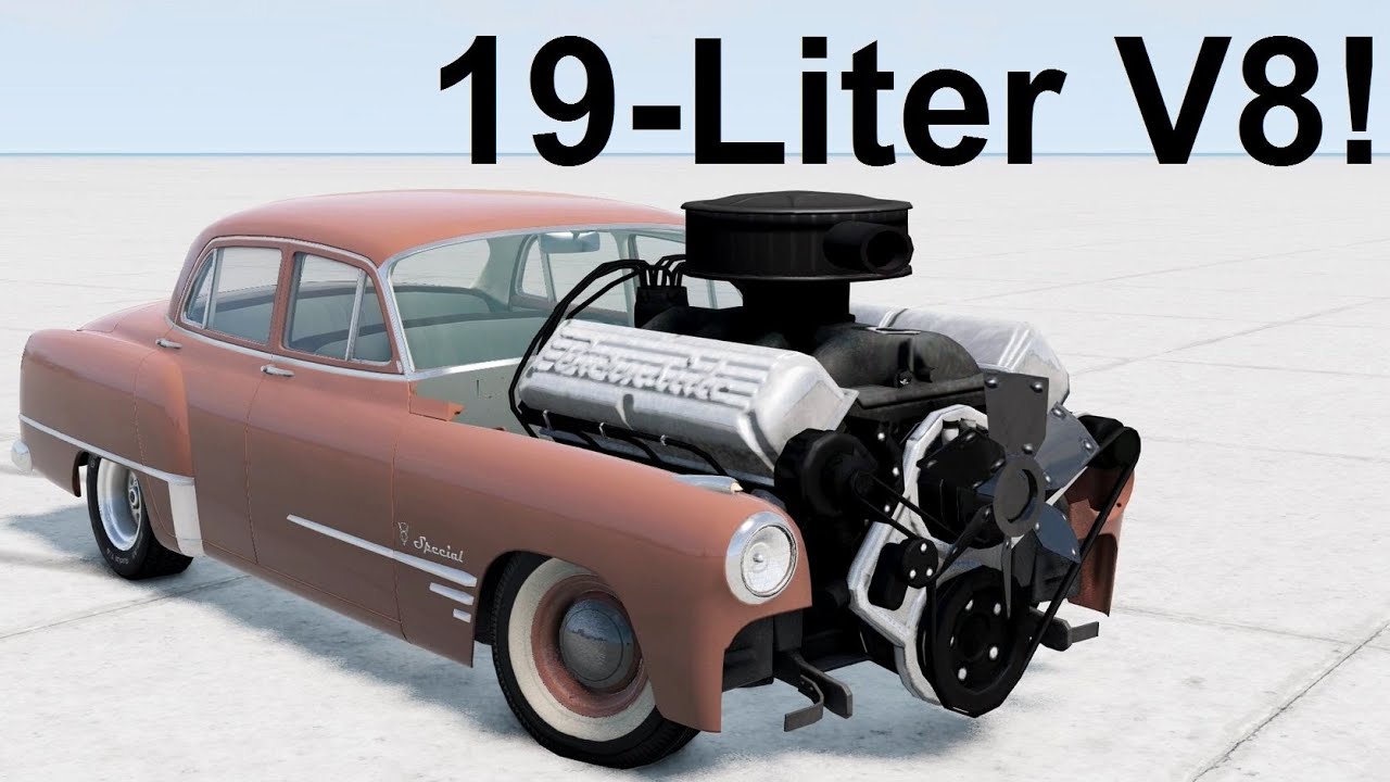 The Biggest Muscle Car Engine Ever! BeamNG. Drive
