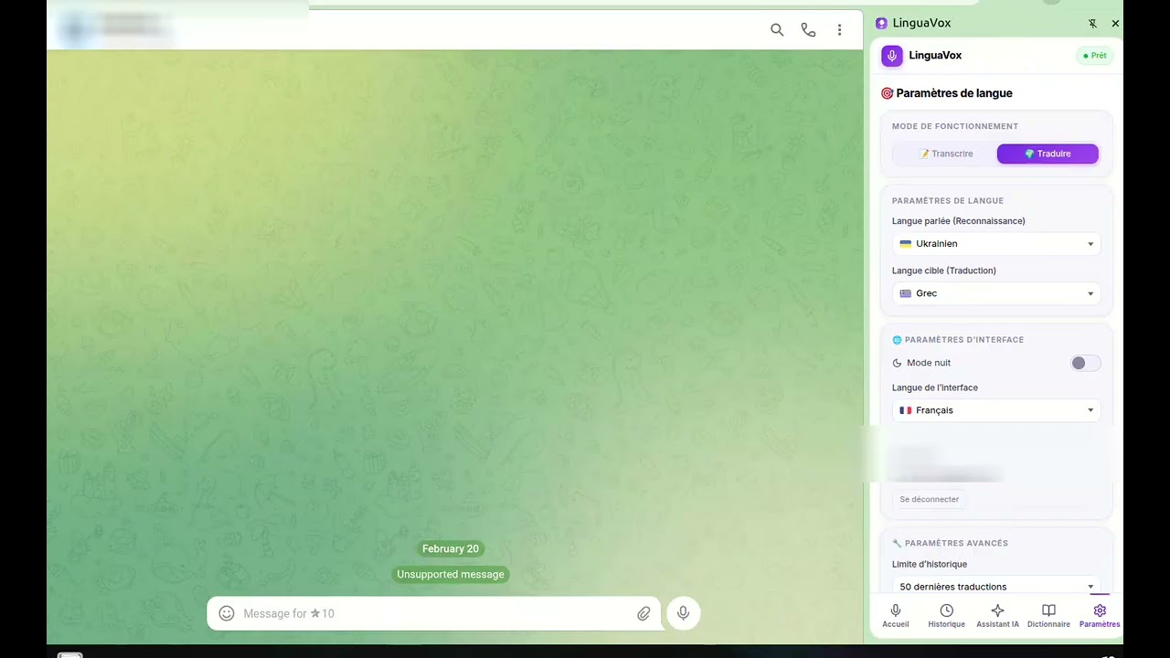 Dictate Messages in Telegram Web by Voice &mdash; LinguaVox Chrome Extension