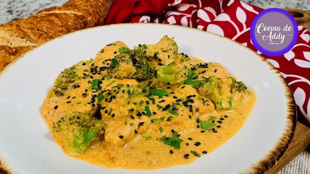 POLLO Y BROCOLI A LA CREMA Menú Semanal Fácil y rendidor. Baja de peso Comiendo | Cocina de Addy