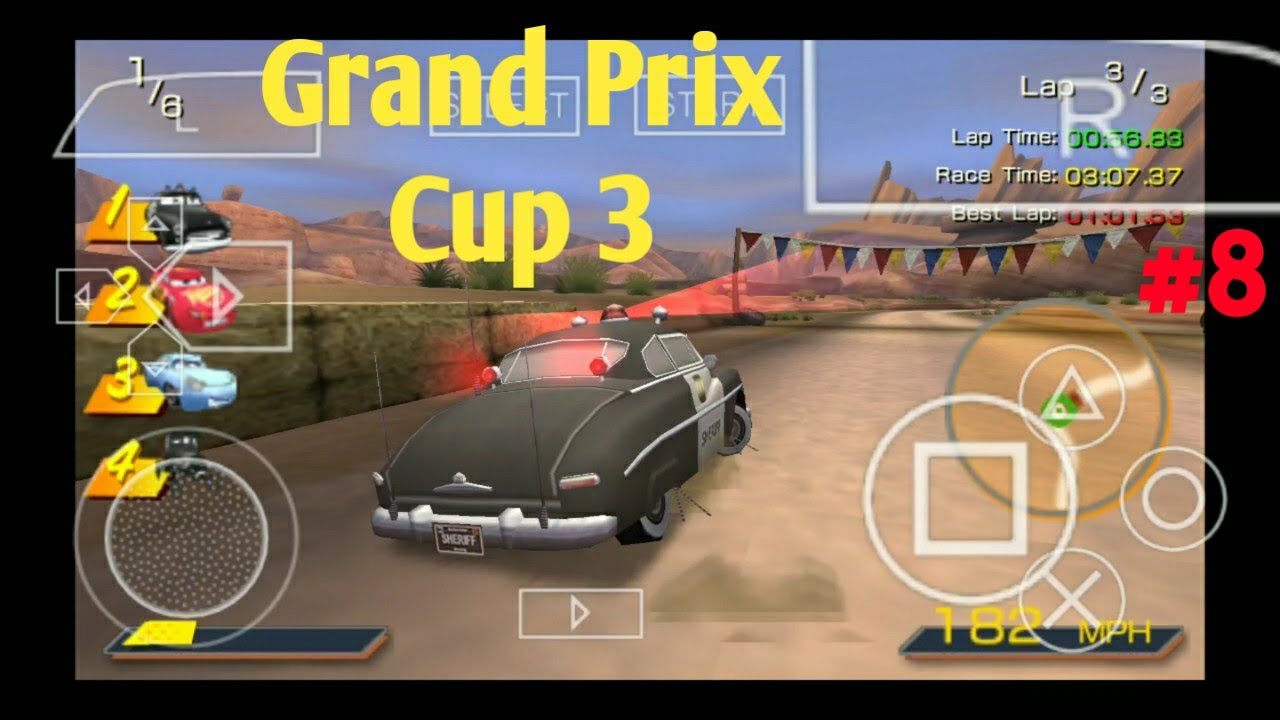 Gameplay Cars Grand Prix Cup 3 PPSSPP Use Sheriff