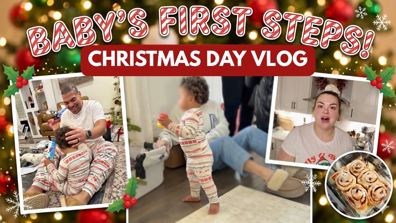 BABY TAKES FIRST STEPS ON CHRISTMAS 🥹