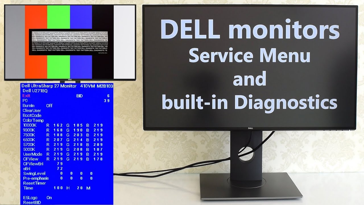 Как войти в сервисное меню монитора Dell и встроенный режим диагностики. Пояснение к сервисному м...