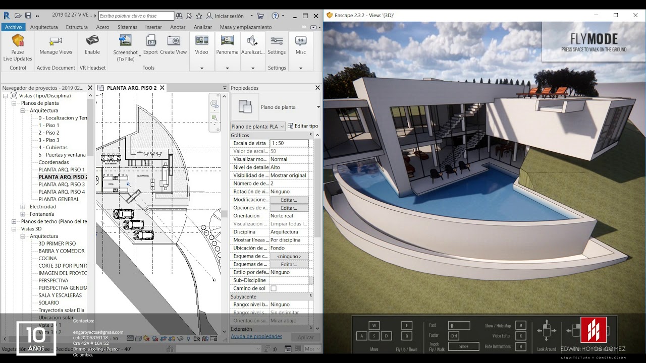 ANTEPROYECTO VIVIENDA CAMPESTRE Revit - Enscape