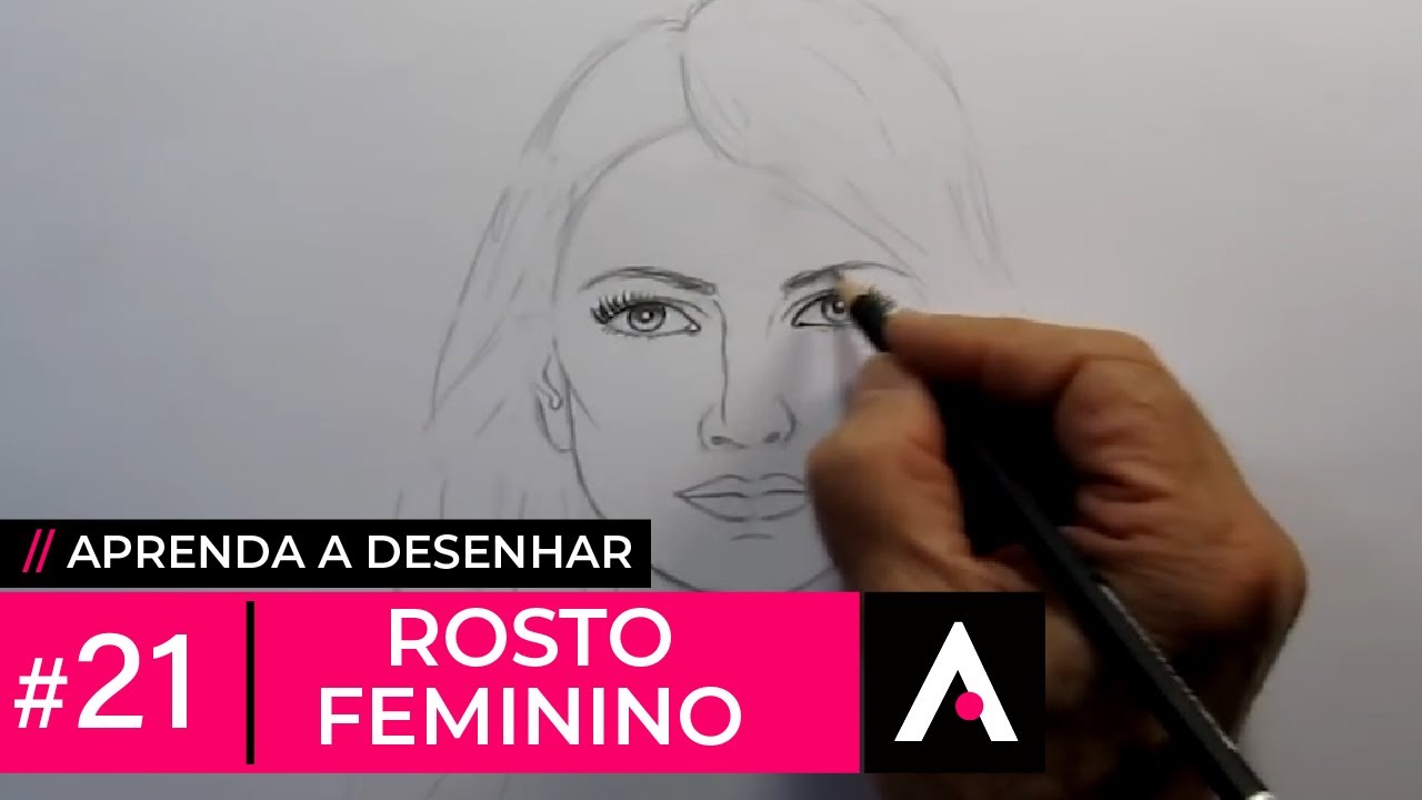 Como Desenhar Rosto Feminino na Posição Frontal - Aprenda a Desenhar #21