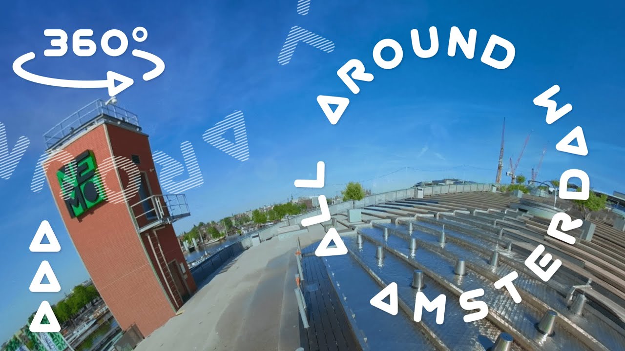 NEMO Science Museum Rooftop - Walking Amsterdam in 360 degrees 4K
