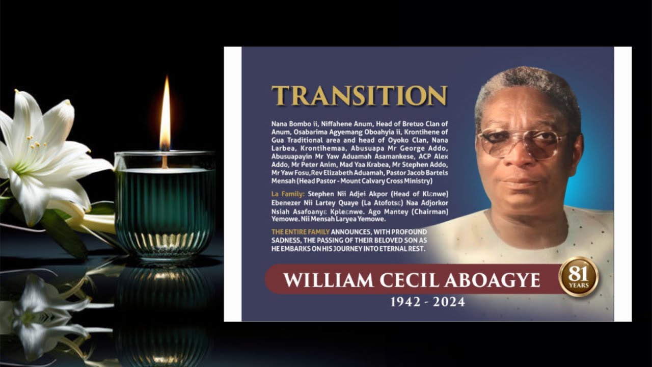 Live Funeral Broadcast (Reception)  || Late William Cecil Aboagye || 11th May, 2024