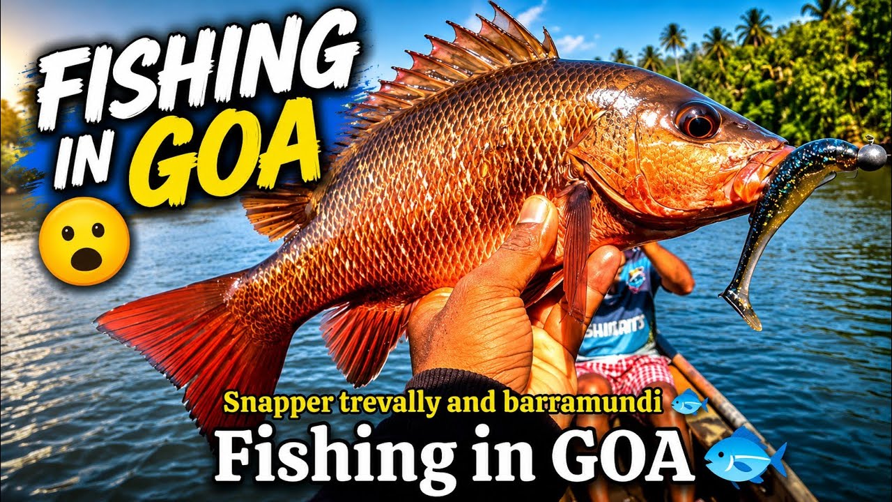 Barramundi😮  red snapper and trevally fishing 🐟😮  Fishing in Goa 