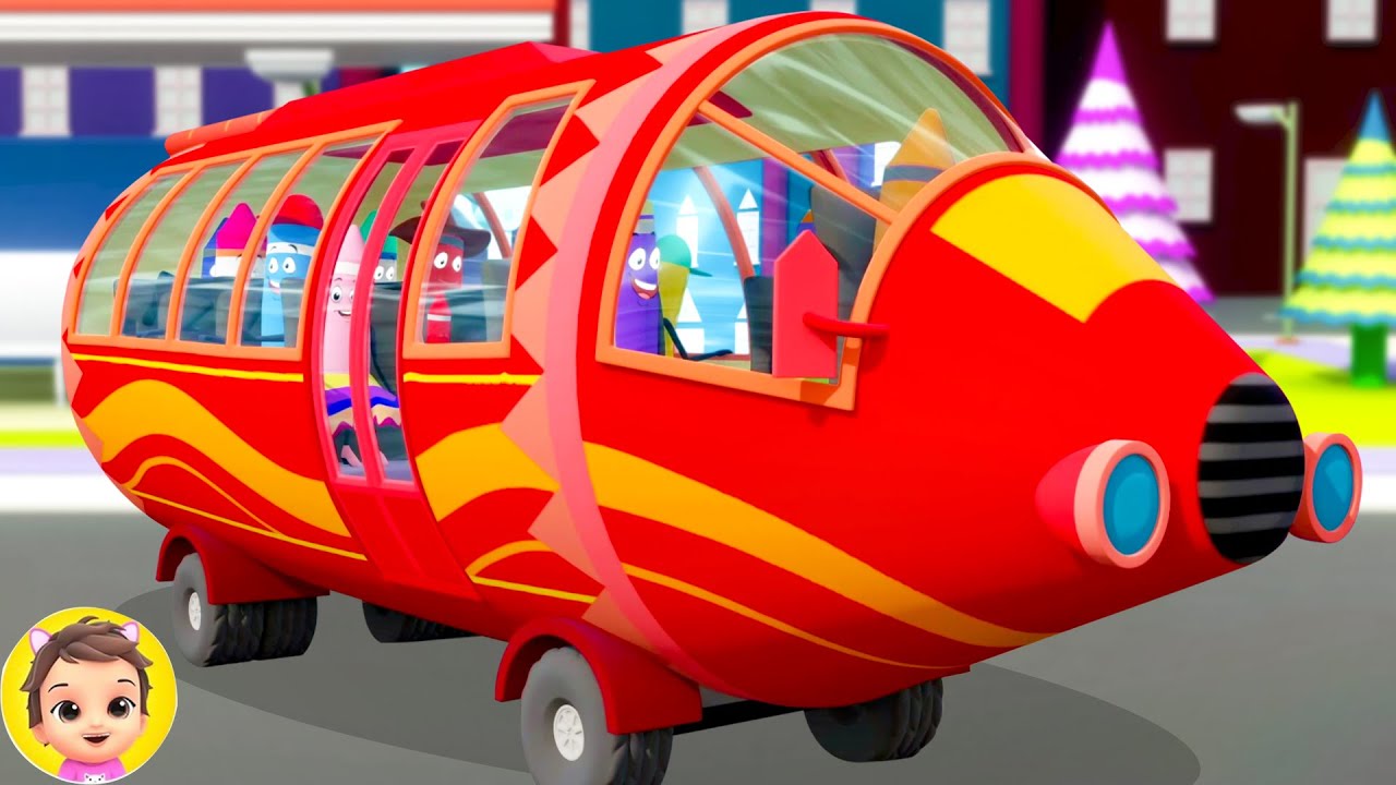 Wheels On The Bus Go Round And Round Nursery Rhyme for Kids