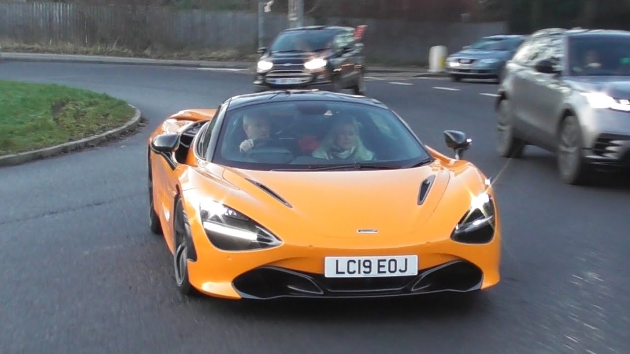 Supercars in Alderley Edge January 2022, 675lt, aventador roadster, dbs superleggera x4, 720s...