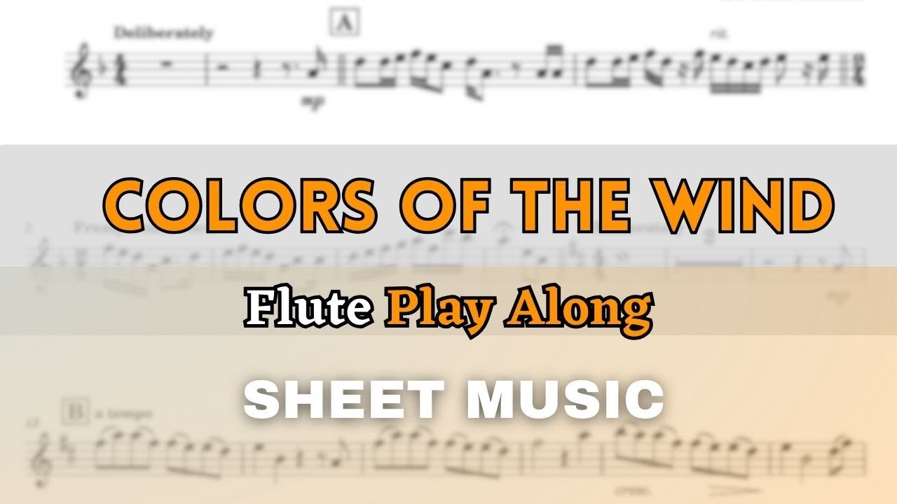 Pocahontas - Colors Of The Wind | Flute Play Along (Sheet Music/Score)