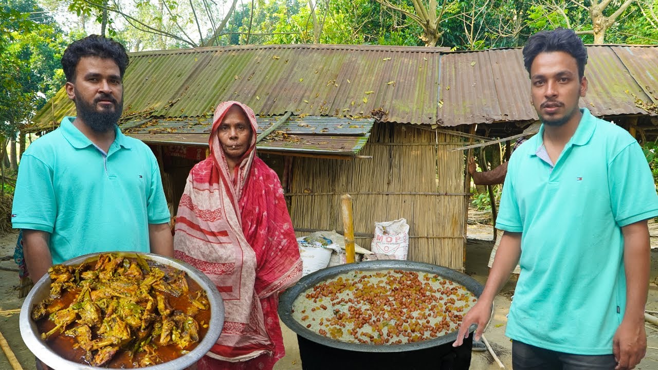 পুরাতন ঘর ভেঙে নতুন ঘর সাথে মুরগির রোস্ট ডিম পোলাও - Building New House & Cooking Chicken Pulao