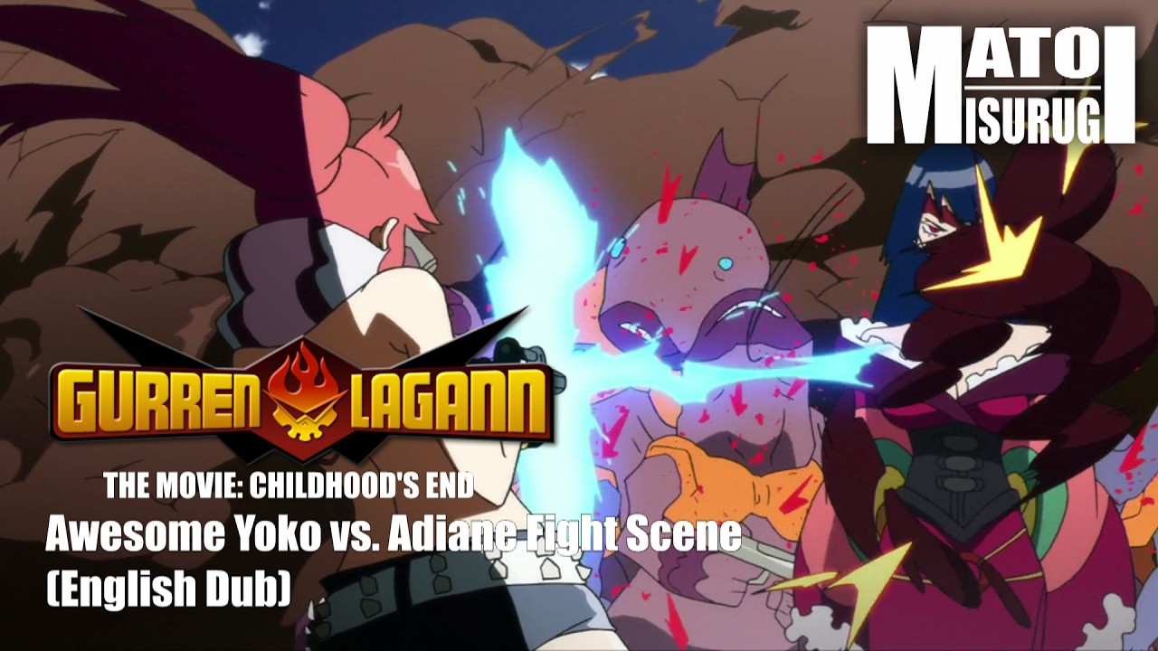 Gurren Lagann: The Movie - Childhood's End (English Dub) - Awesome Yoko vs. Adiane Fight Scene