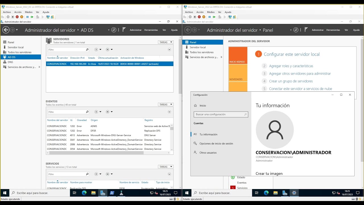 Asociando un servidor Windows Server 2022 a un Controlador de Dominio en Windows Server 2022