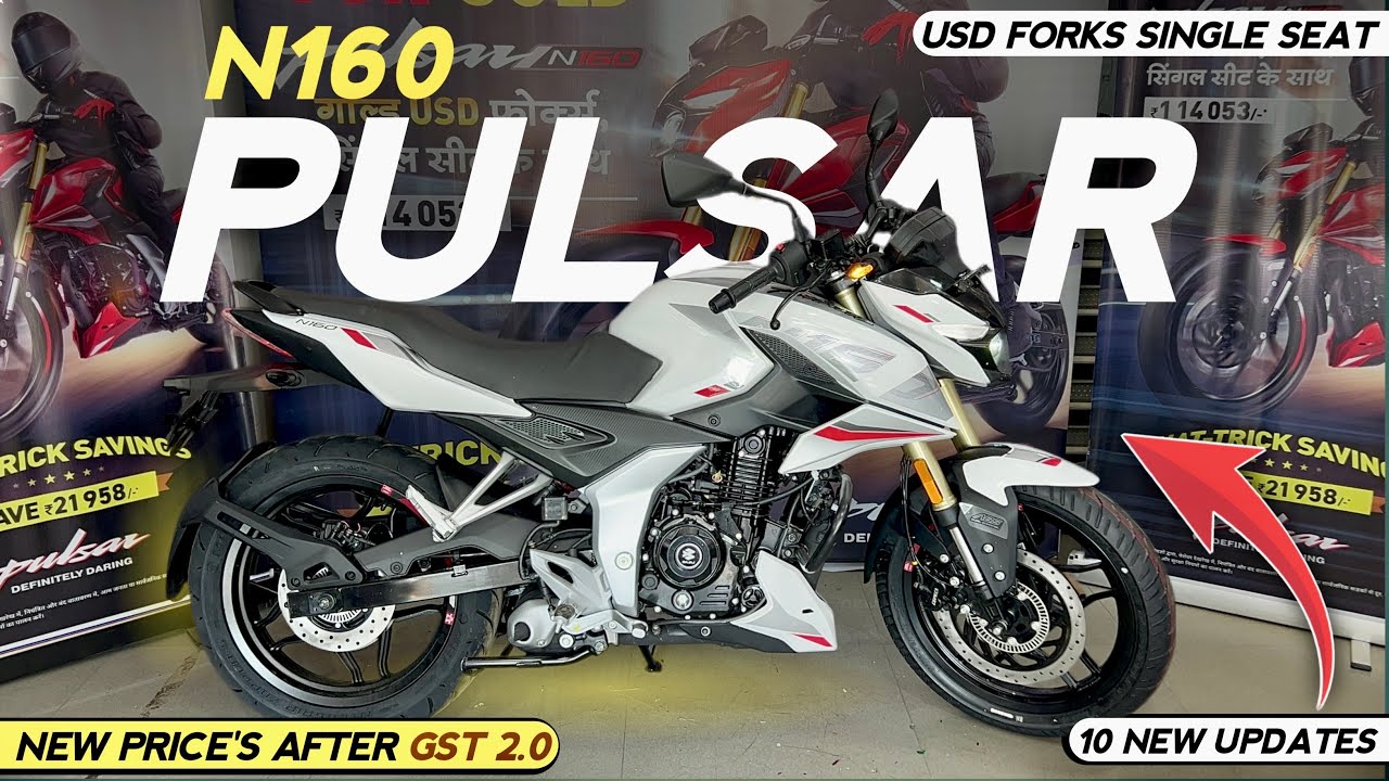 Bajaj Pulsar N160 USD Forks Single Seat 2026 New Updated Model GST Price Features Mileage 