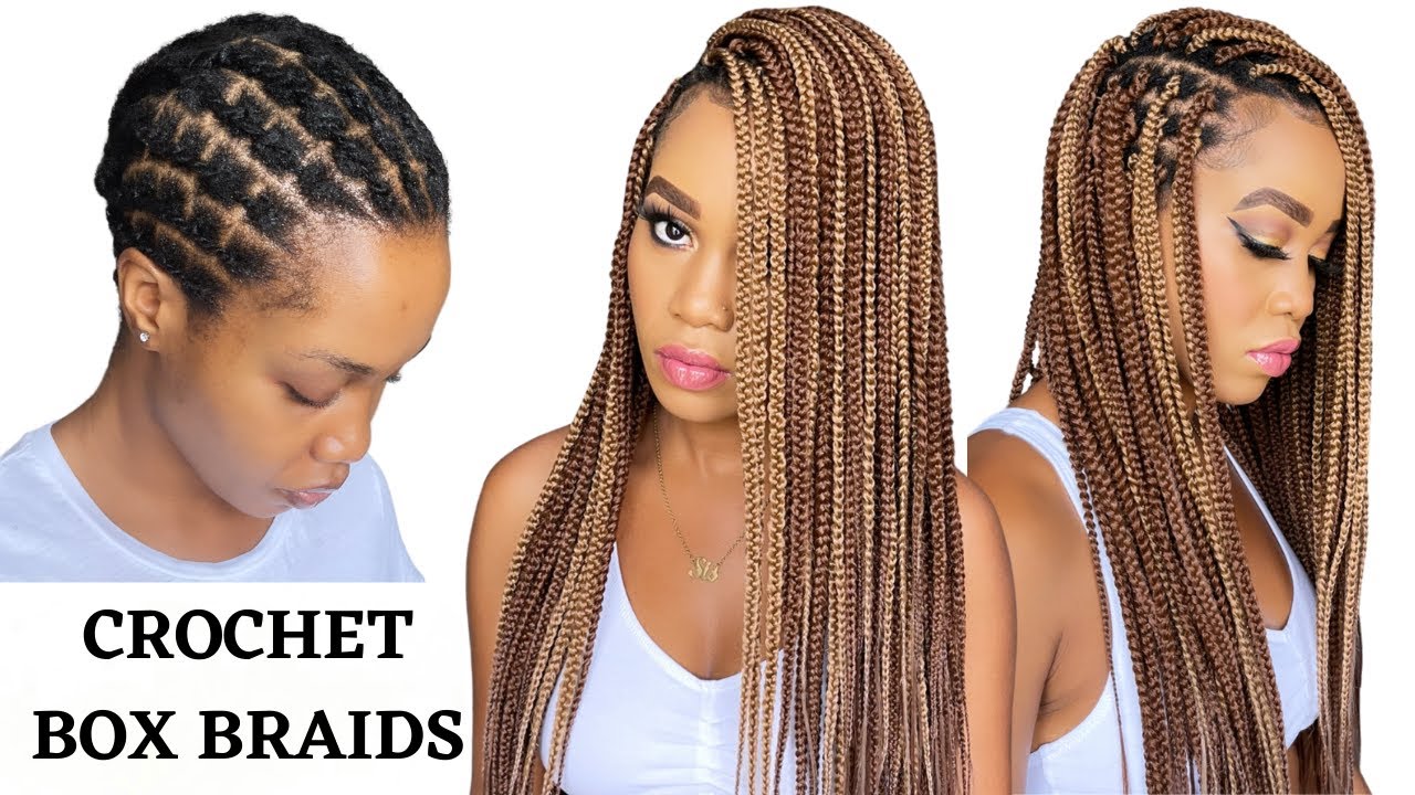 🔥EASY CROCHET BOX BRAIDS /🚫 NO RUBBER BANDS / Beginner Friendly / Protective Style / Tupo1
