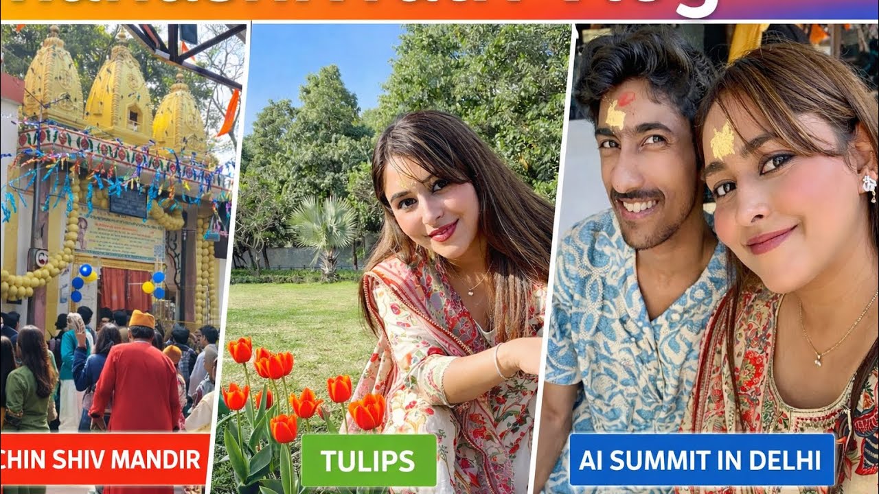 ✨ Mahashivratri Vlog | Spiritual Start, Spring Beauty & AI Vibes ✨ 🌷 TULIPS Watching At Shantipath 
