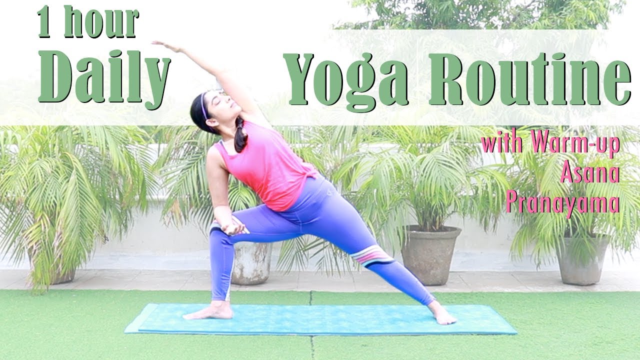 1 Hour Daily Yoga Routine | Holistic Yoga with Warmup , Asanas and Pranayama Practice (Follow Along)