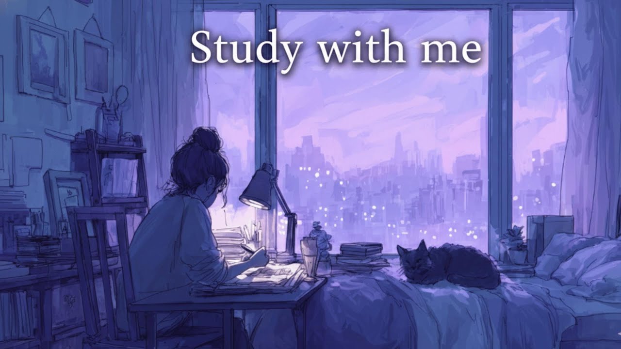 [playlist] JUST LEAVE IT ON | Study with Me – Purple Night City (Calm Lofi Focus)