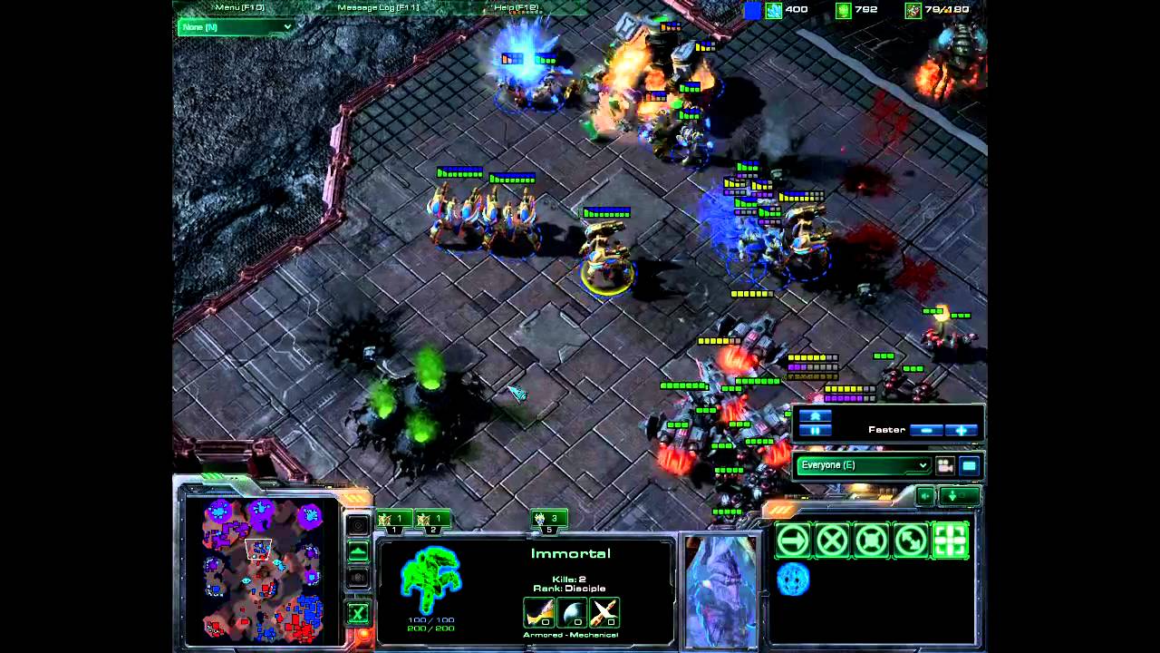 Starcraft 2 Epic Massive Battle, Maximum Graphics Showdown