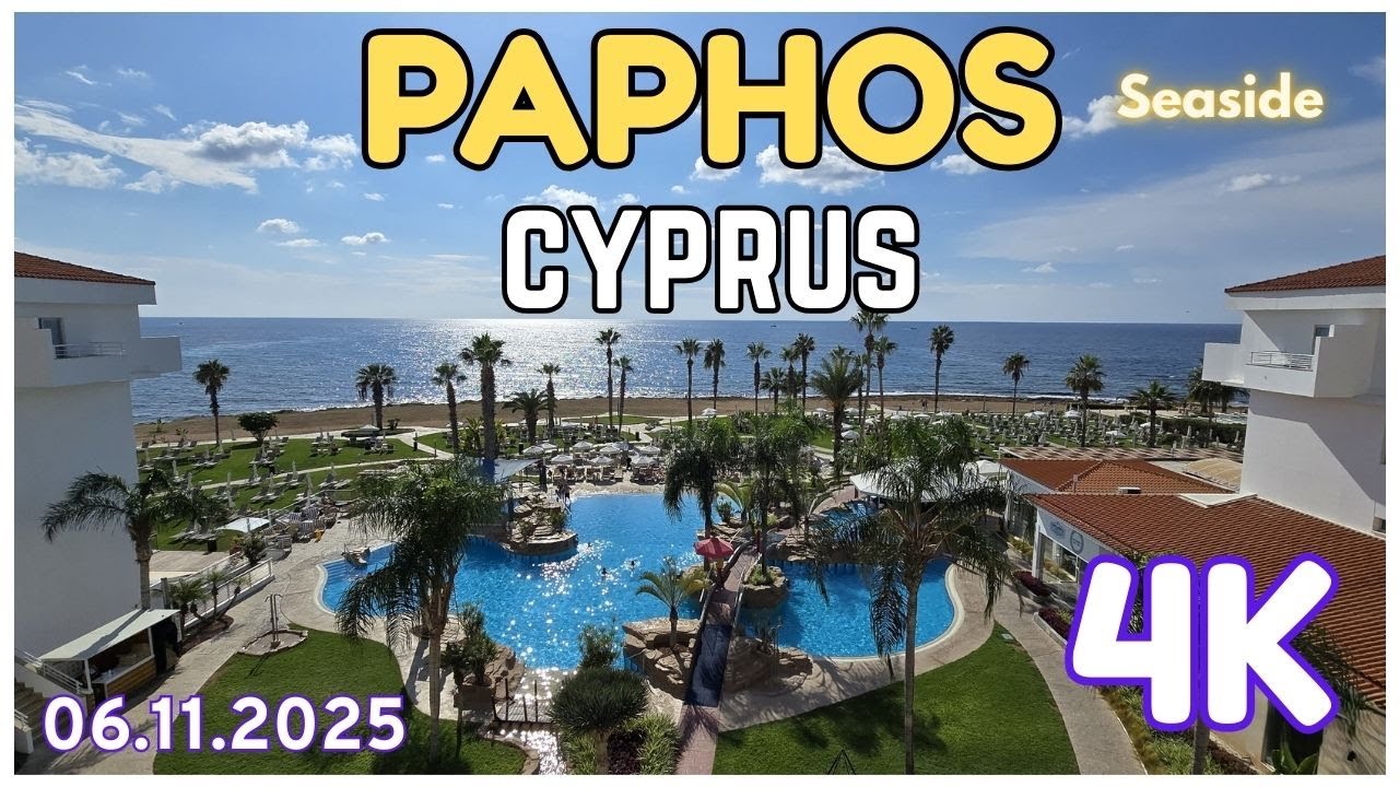 Paphos Seaside Walk (Beautiful Coastal Views) || Cyprus || 4K || 06.11.2025