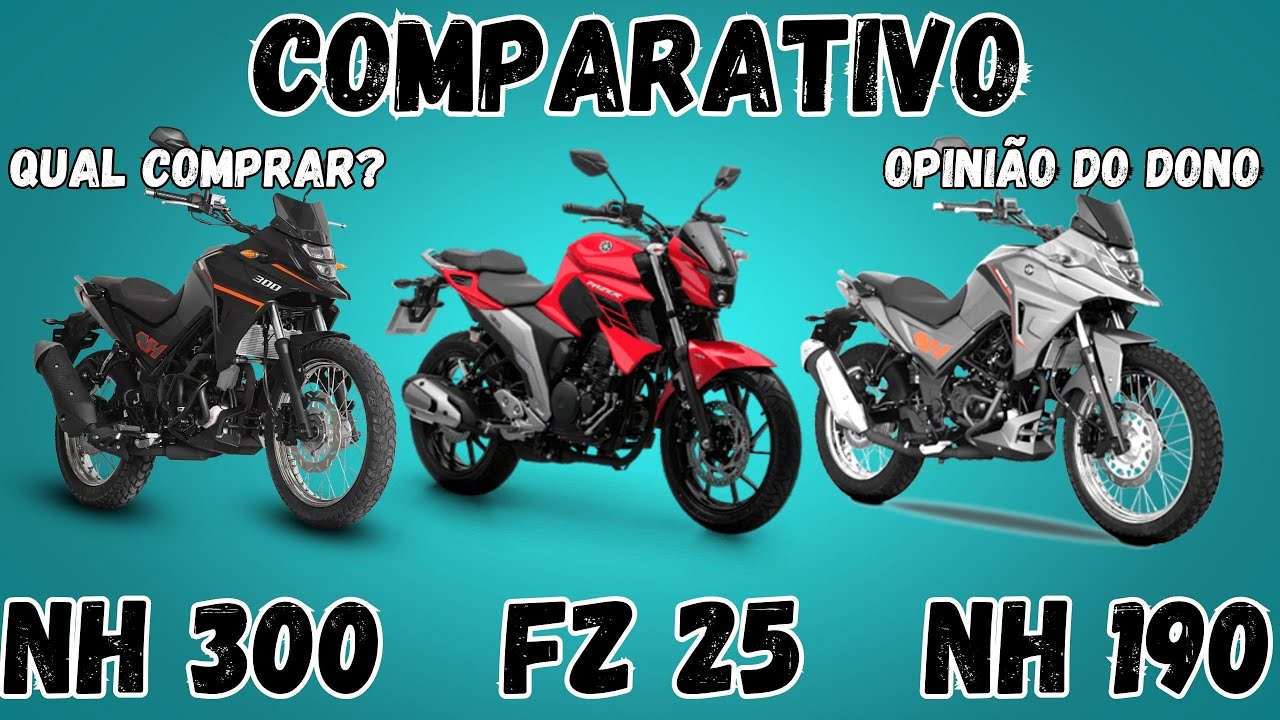 COMPARATIVO DAFRA NH 190, NH 300 E YAMAHA FZ 25. QUAL COMPRAR EM 2023?